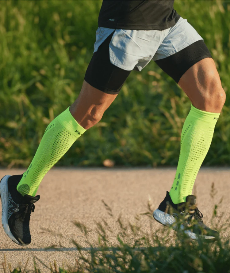 RUN UP Long-Biyomekanik Performans Koşu Çorabı Neon Sarısı - 12