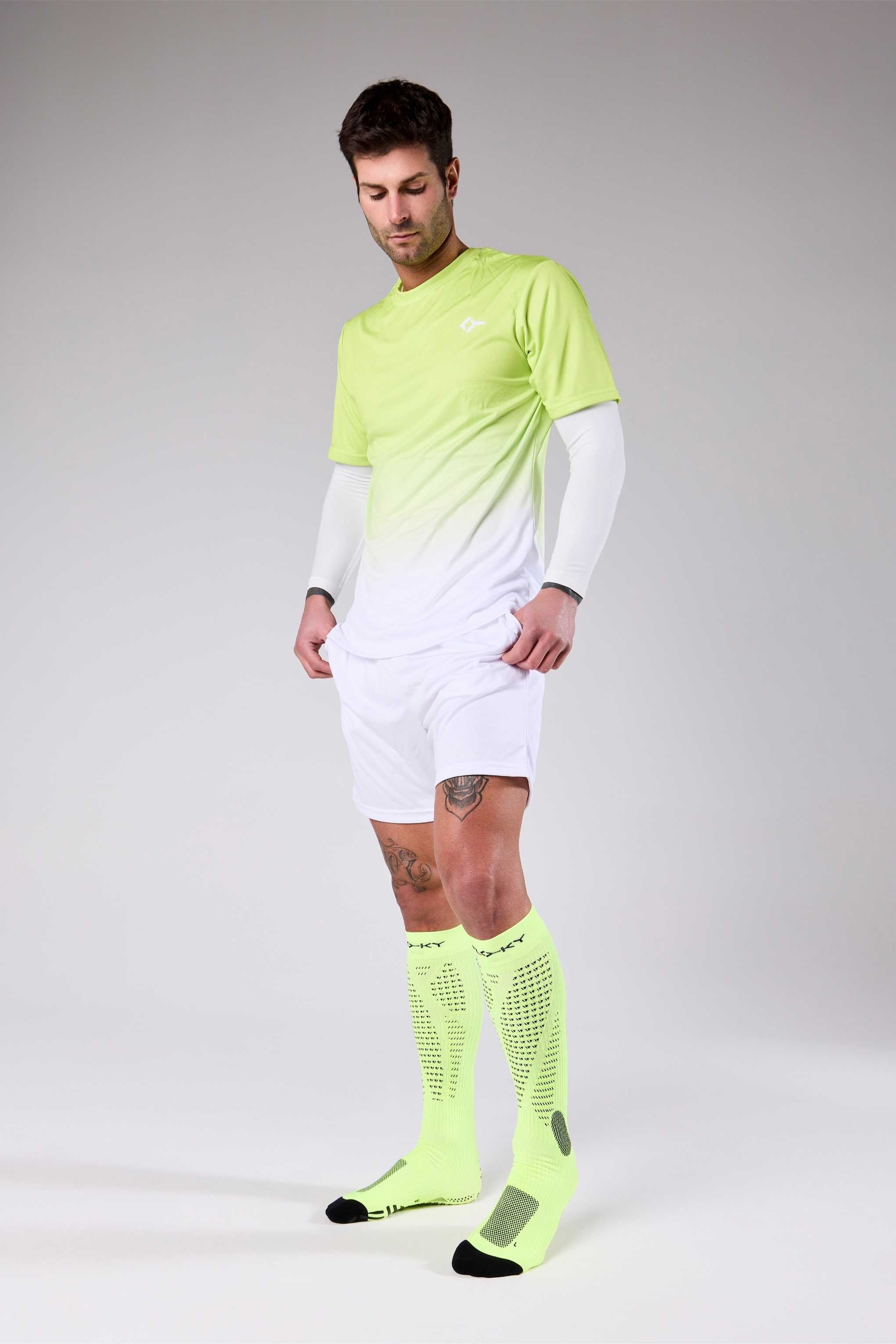 RUN UP Long-Biyomekanik Performans Koşu Çorabı Neon Sarısı - 7