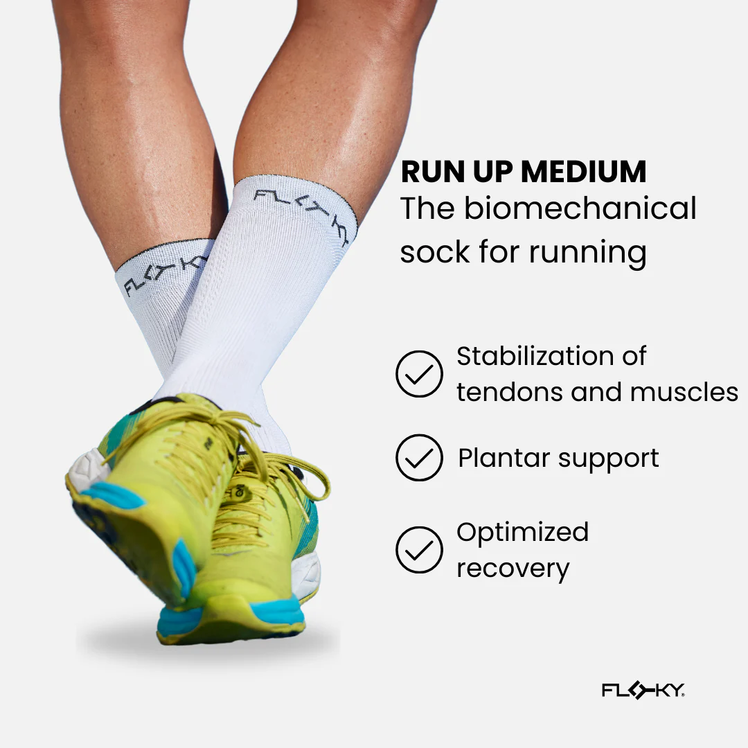 RUN UP Medium – Biyomekanik Performans Koşu Çorabı Siyah - 4