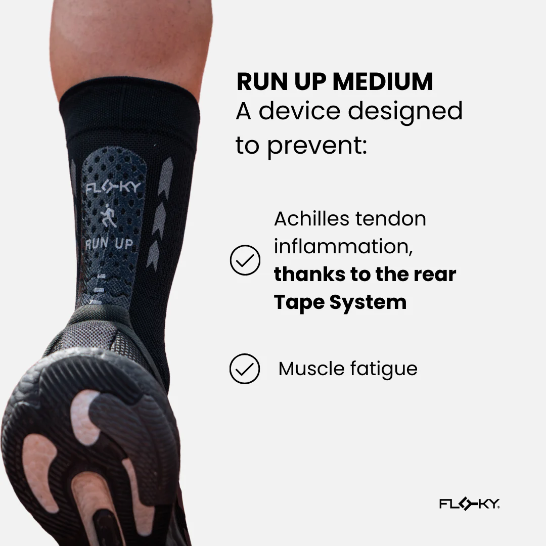 RUN UP Medium – Biyomekanik Performans Koşu Çorabı Siyah - 5