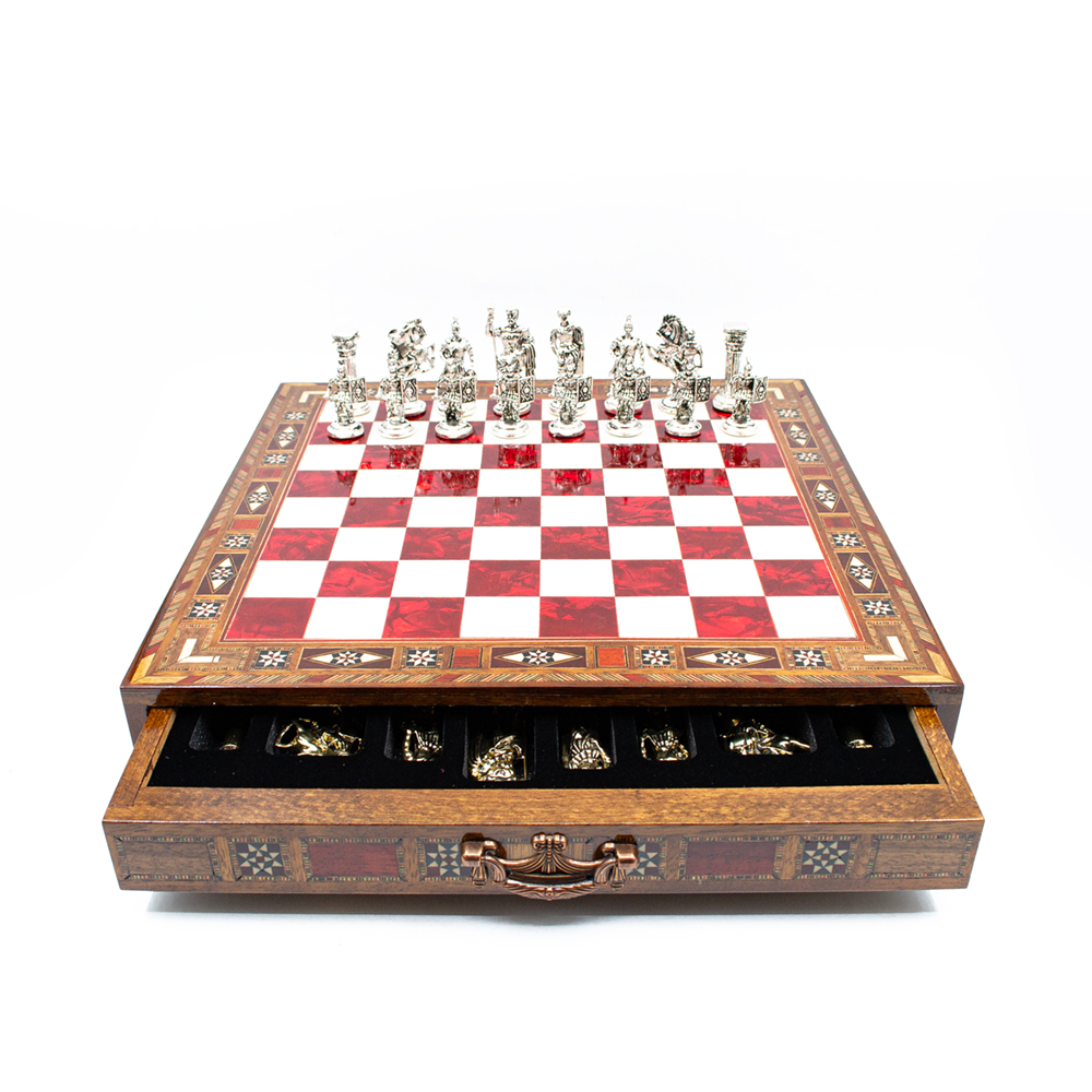 Saklamalı Satranç Roma Oymalı SC38K - 16