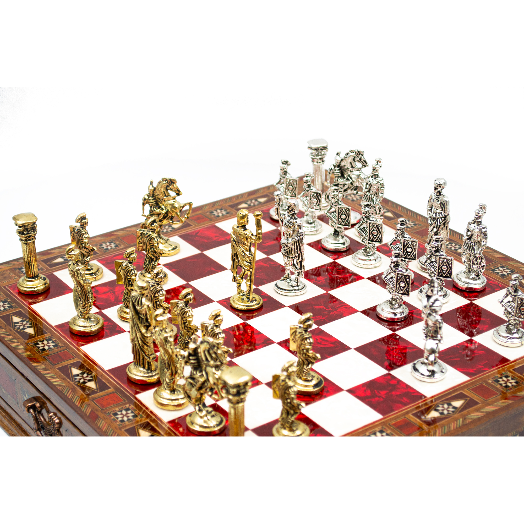 Saklamalı Satranç Roma Oymalı SC38K - 5