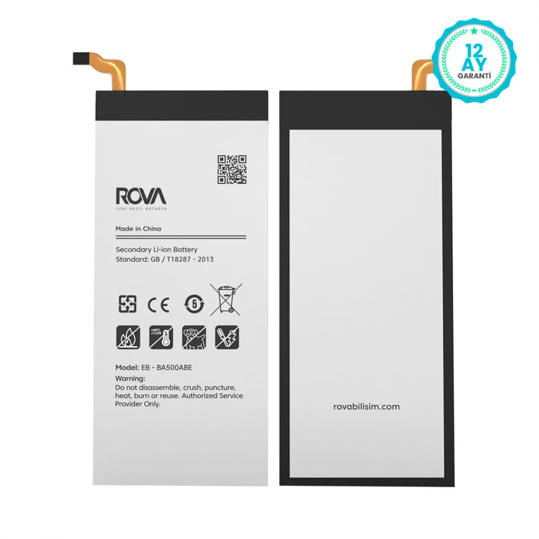 Rova Samsung A5 2015 SM-A500 Batarya Pil 2300 mAh - 3