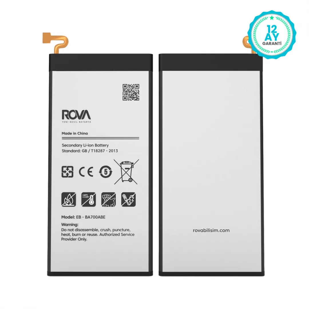 Rova Samsung A7 2015 SM-A700 Batarya Pil 2600 mAh - 3