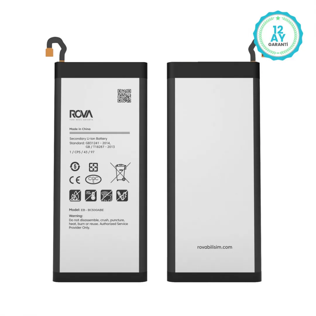 Rova Samsung C5 SM-C5000 Batarya Pil 2600 mAh - 3