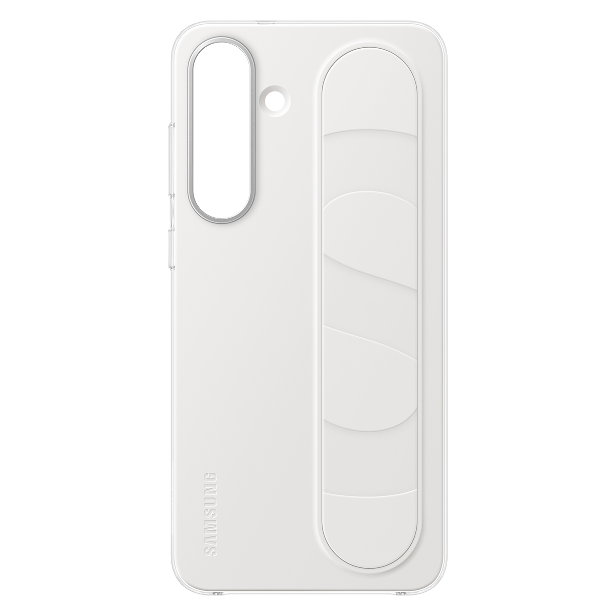 Samsung Galaxy S25 FE Standlı Kordonlu Silikon Kılıf - Beyaz