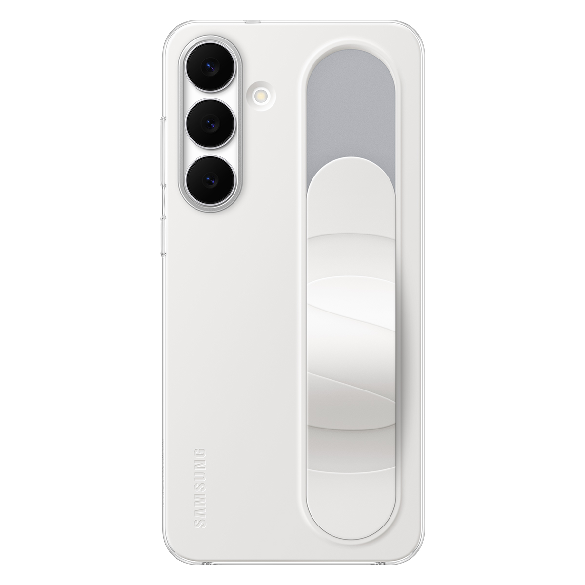 Samsung  Galaxy  S25 FE Standlı Kordonlu Silikon Kılıf - Beyaz - 3