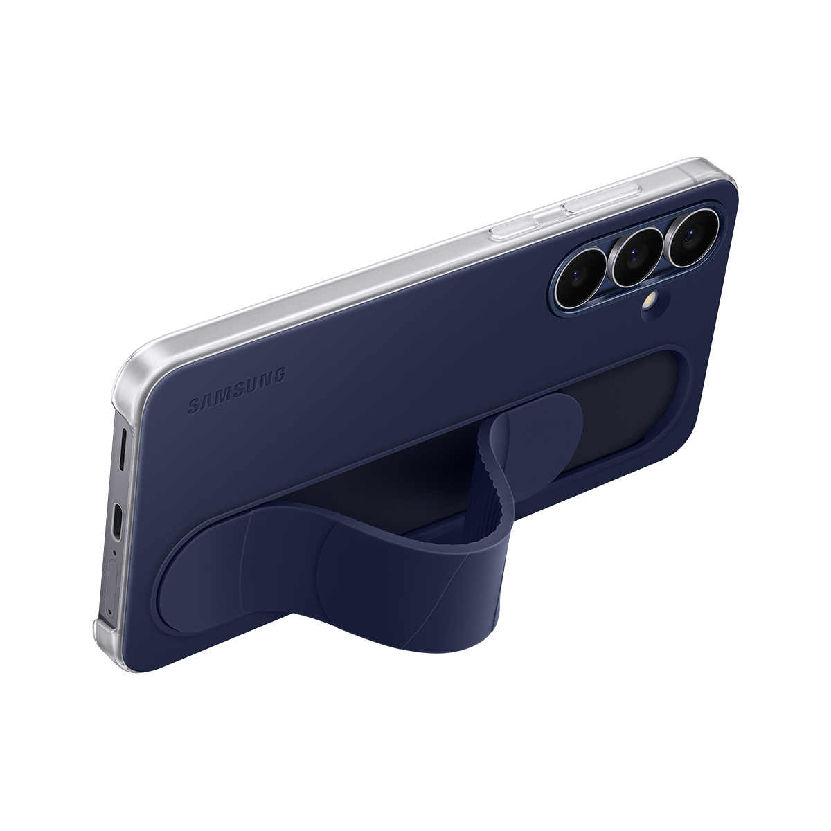 Samsung  Galaxy  S25 FE Standlı Kordonlu Silikon Kılıf - Lacivert - 4