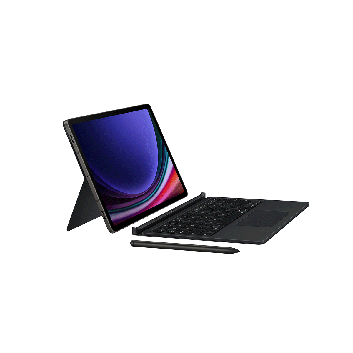 Samsung Galaxy Tab S9 Mousepadli Klavyeli Kapaklı Kılıf - Siyah