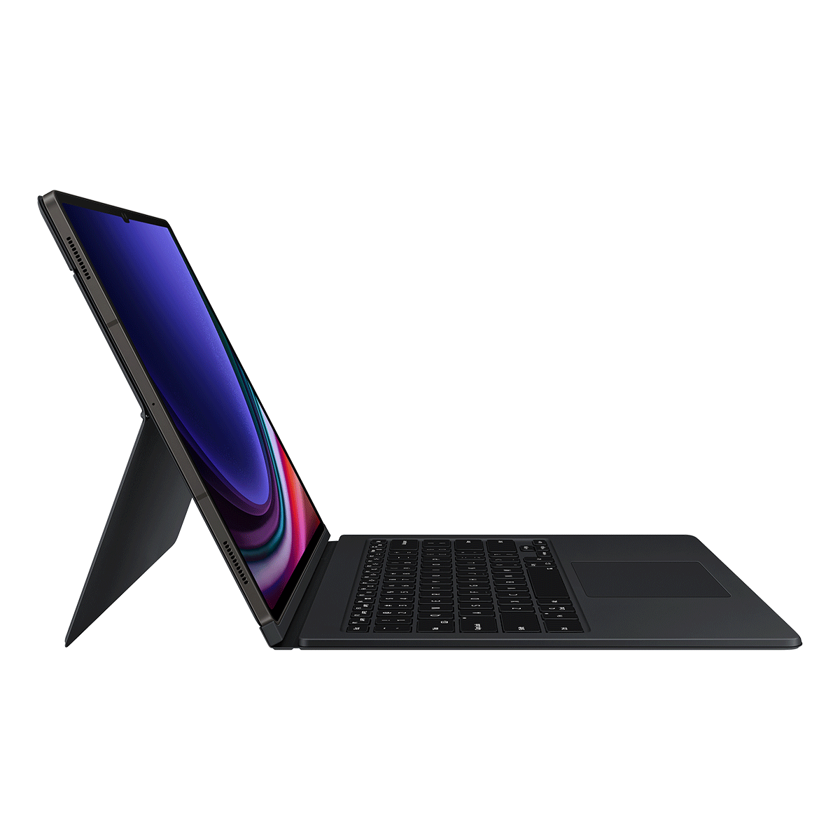 Samsung Galaxy Tab S9 Ultra Mousepadli Klavyeli Kapaklı Kılıf - Siyah