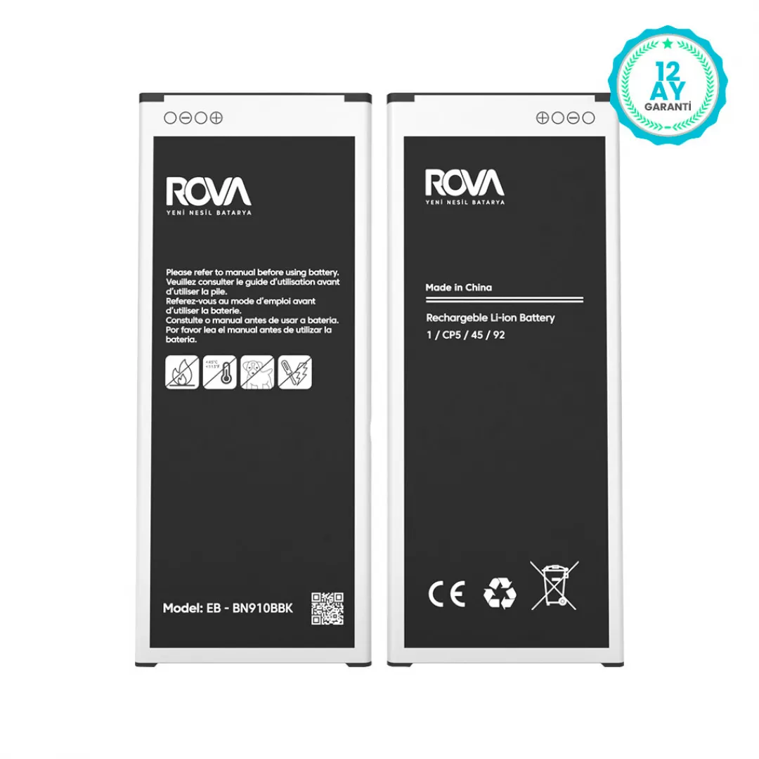 Rova Samsung Note 4 SM-N910 Batarya Pil 3220 mAh - 3