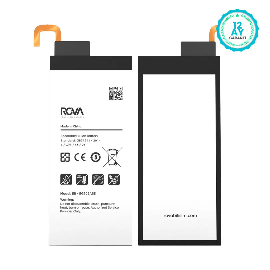 Rova Samsung S6 Edge SM-G925 Batarya Pil 2600 mAh - 3