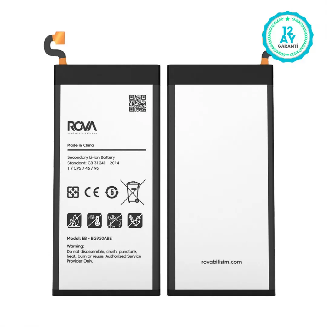 Rova Samsung S6 SM-G920 Batarya Pil 2550 mAh - 3