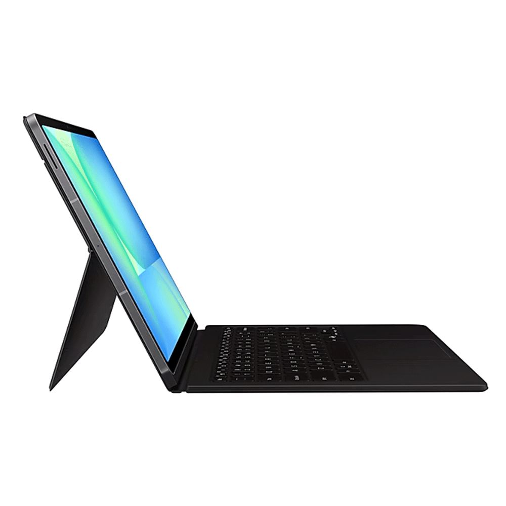 Samsung Tab S10 FE+ Klavyeli Mousepadli Kılıf (Galaxy AI) - Siyah