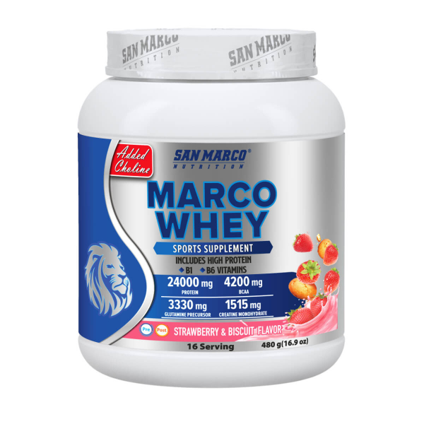 Sanmarco Marco Whey Protein Çilek Bisküvi 480 Gr