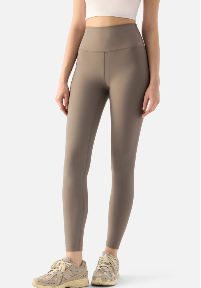 Liora Yüksek Bel Yumuşak 7/8 Taş Rengi Spor Tayt