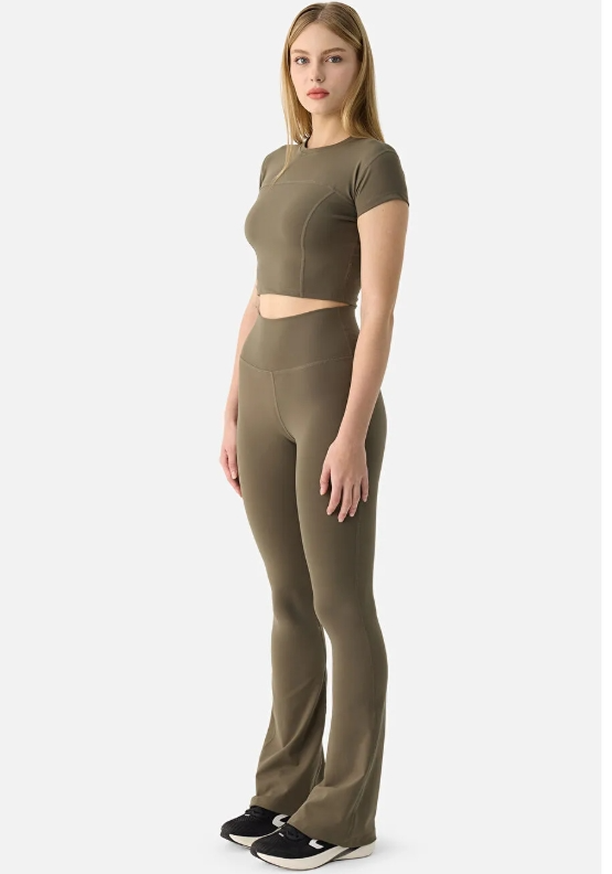 Superstacy Liora Yumuşak Kumaş Geniş Paça Haki Tayt Pantolon - 2