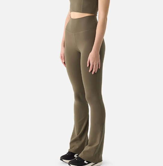 Superstacy Liora Yumuşak Kumaş Geniş Paça Haki Tayt Pantolon