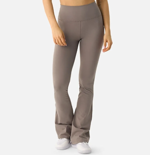 Superstacy Bej Liora Yumuşak Kumaş Geniş Paça Taş Rengi Tayt Pantolon