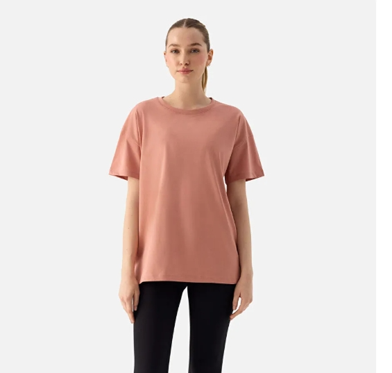 Superstacy Pembe Elora Rahat Kalıp Oversize Pudra Tişört