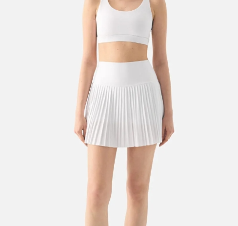 Superstacy Elira Pilili Beyaz Tenis Eteği