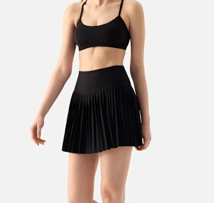 Superstacy Elira Pilili Siyah Tenis Eteği