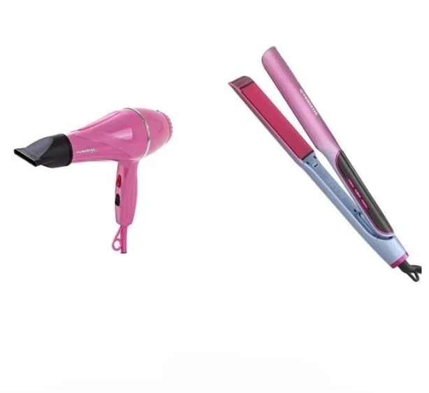 TR-501 Profesyonel Pembe Renkli Fön + TR-2830 IonTech Saç Düzleştirici
