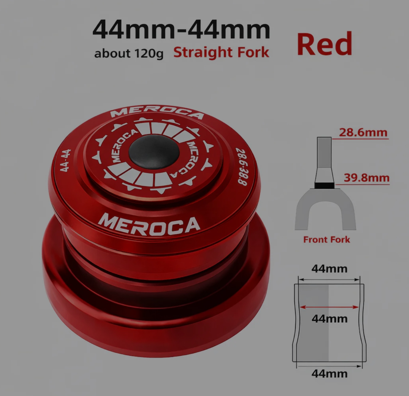 Meroca Kırmızı Furş Takımı Rulmanlı 44/56mm – Straight Fork Uyumlu