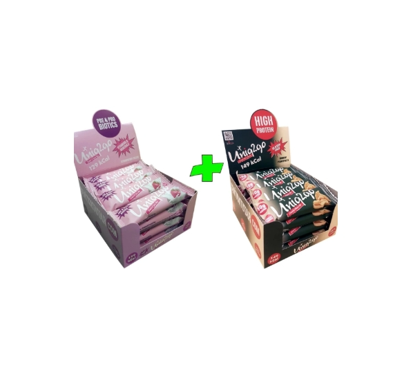 Crunchy Mıdı Fıstıkezmeli+ Tatlı-ekşi Pre-probiyotik Mıdı Çilekli Proteinbar(32 Adet)