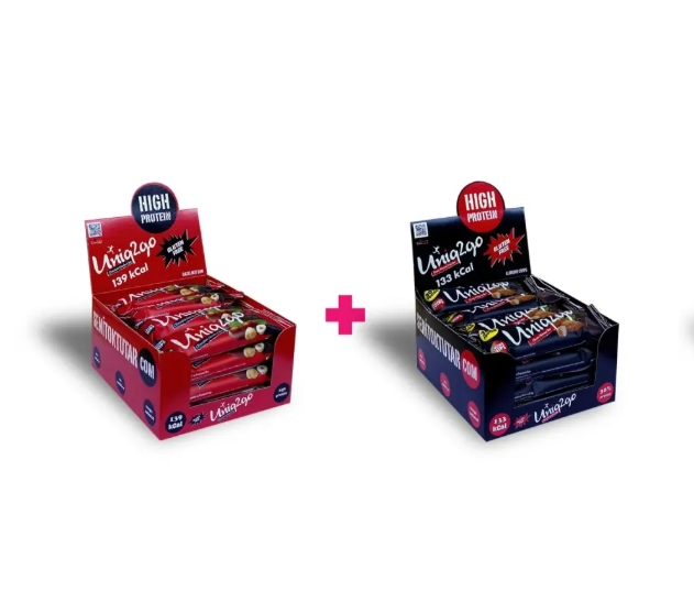 Chocodark Fındıklı Proteinli Bar 38g 16 adet + Bademli Power Proteinli Bar 38g 16 adet (32 adet)
