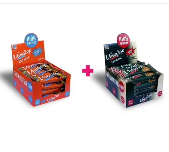 Fıstıklı Proteinli Bar 40g 16 adet + ChocoLight Portakallı Proteinli Bar 40g 16 adet (32 Adet)