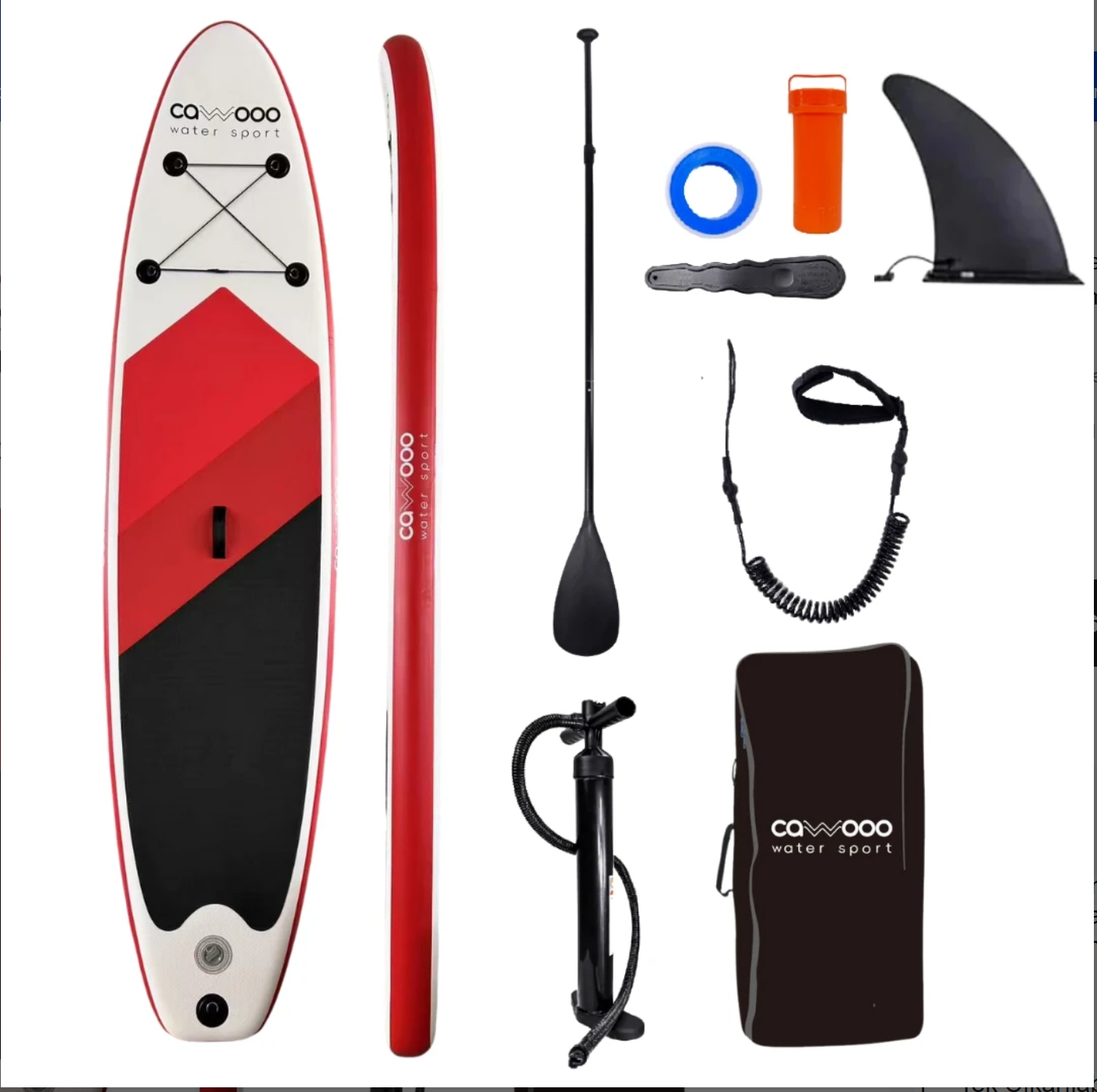 CAWOOO Cawooo SUP Şişme Sörf Tahtası Stand Up Paddle Board 78*320*15 cm Kırmızı
