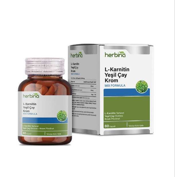 Herbina L-Karnıtın Yeşil Çay Krom 60 Kapsül