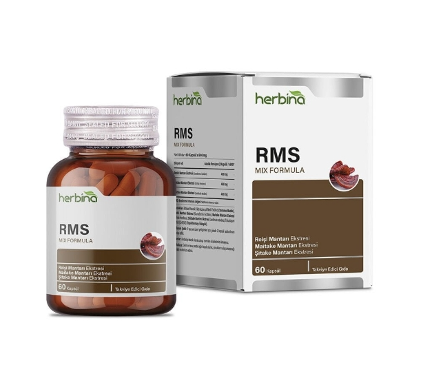 Herbina Rms Mix Formula Reişi Mantarı, Maitake Mantarı, Şitake Mantarı 60 Kapsül