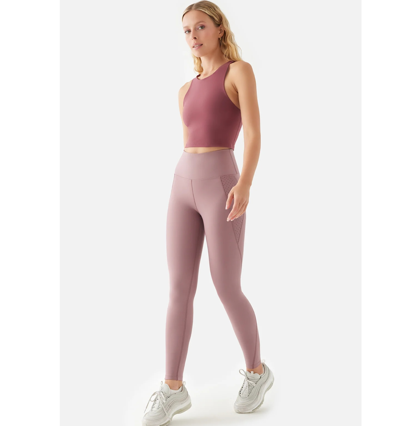 Superstacy Peggy Yüksek Bel File Cepli Vişne Spor Tayt - 3