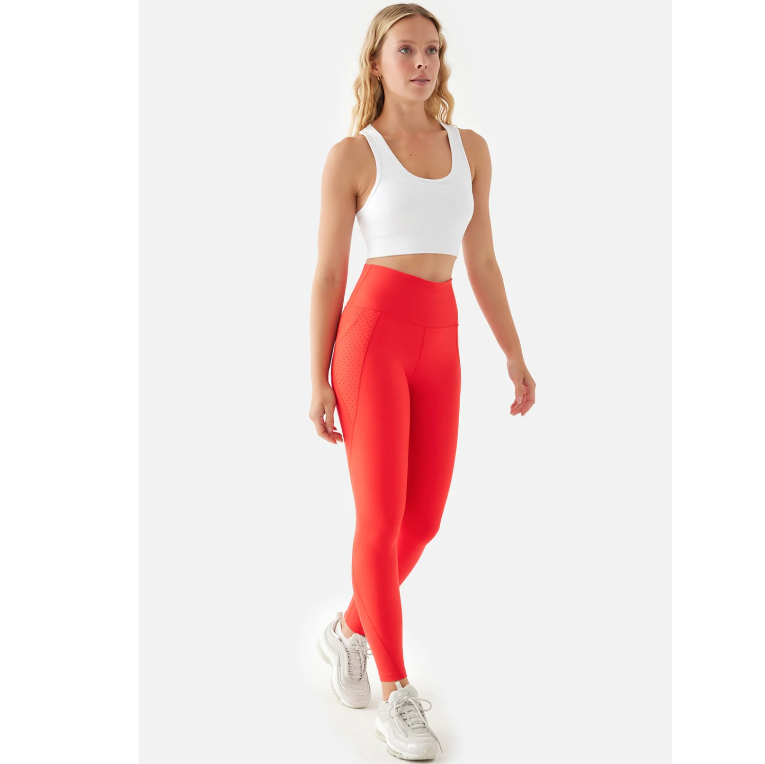 Superstacy Peggy Yüksek Bel File Cepli Vişne Spor Tayt - 2