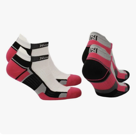 Norfolk Lewis Ekstra Destekli Kısa Kesim Koşu ve Yürüyüş Çorabı 2'li Paket Fuşya
