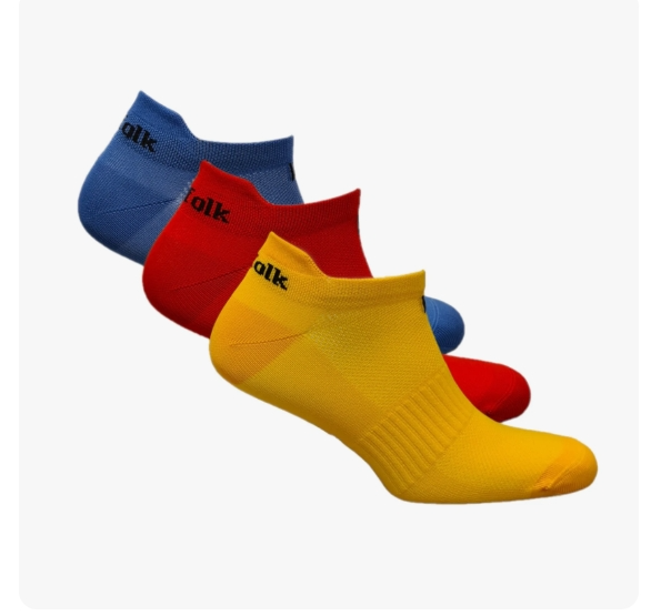 Norfolk IZZY Multi-Sport Ultra Hafif Düşük Kesim Çorap 3'lü Paket Sarı/Mavi/Kırmızı