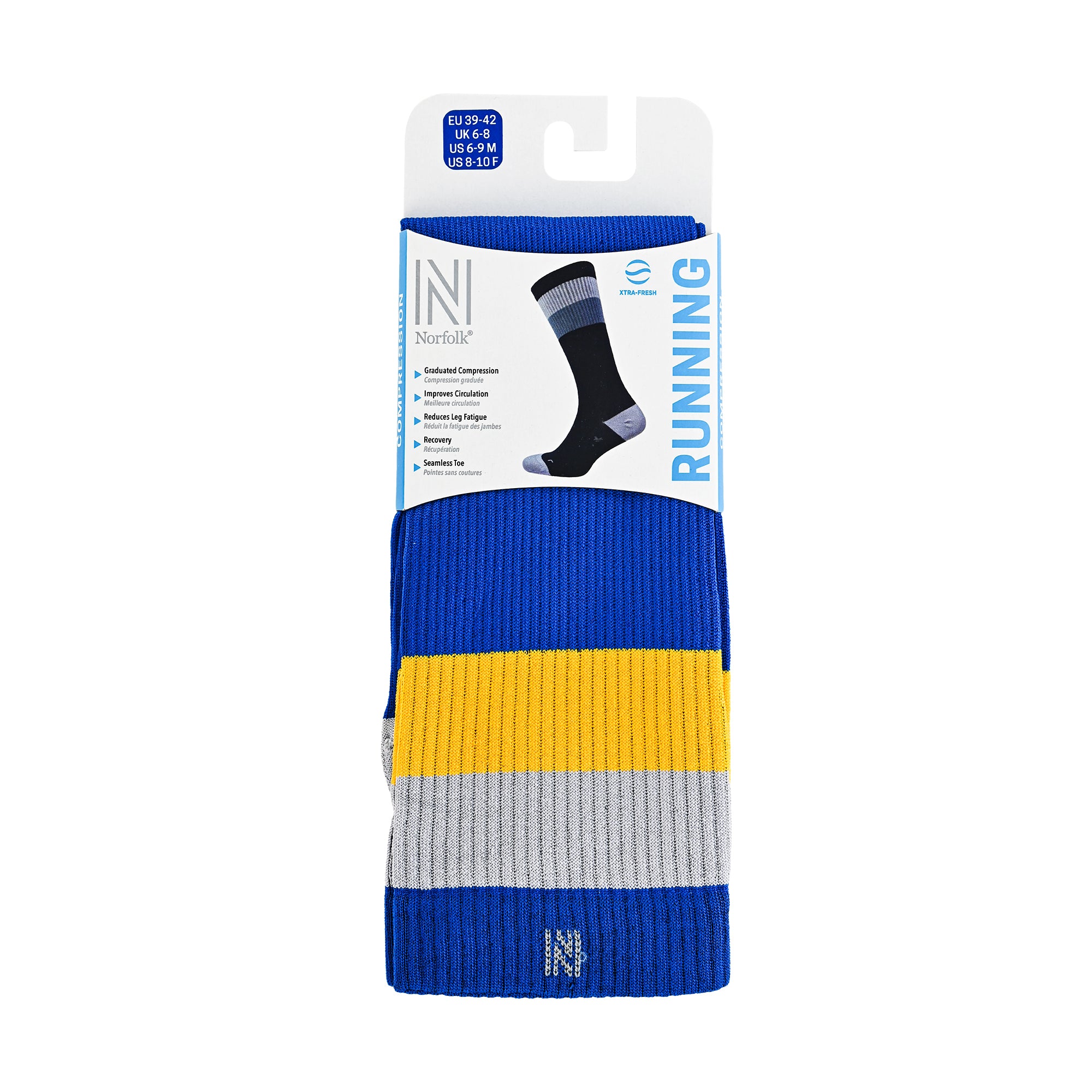 SEVILLA Gelişmiş Nem Kontrollü Light Compression Profesyonel Koşu Çorabı - Lacivert/Sarı - 5