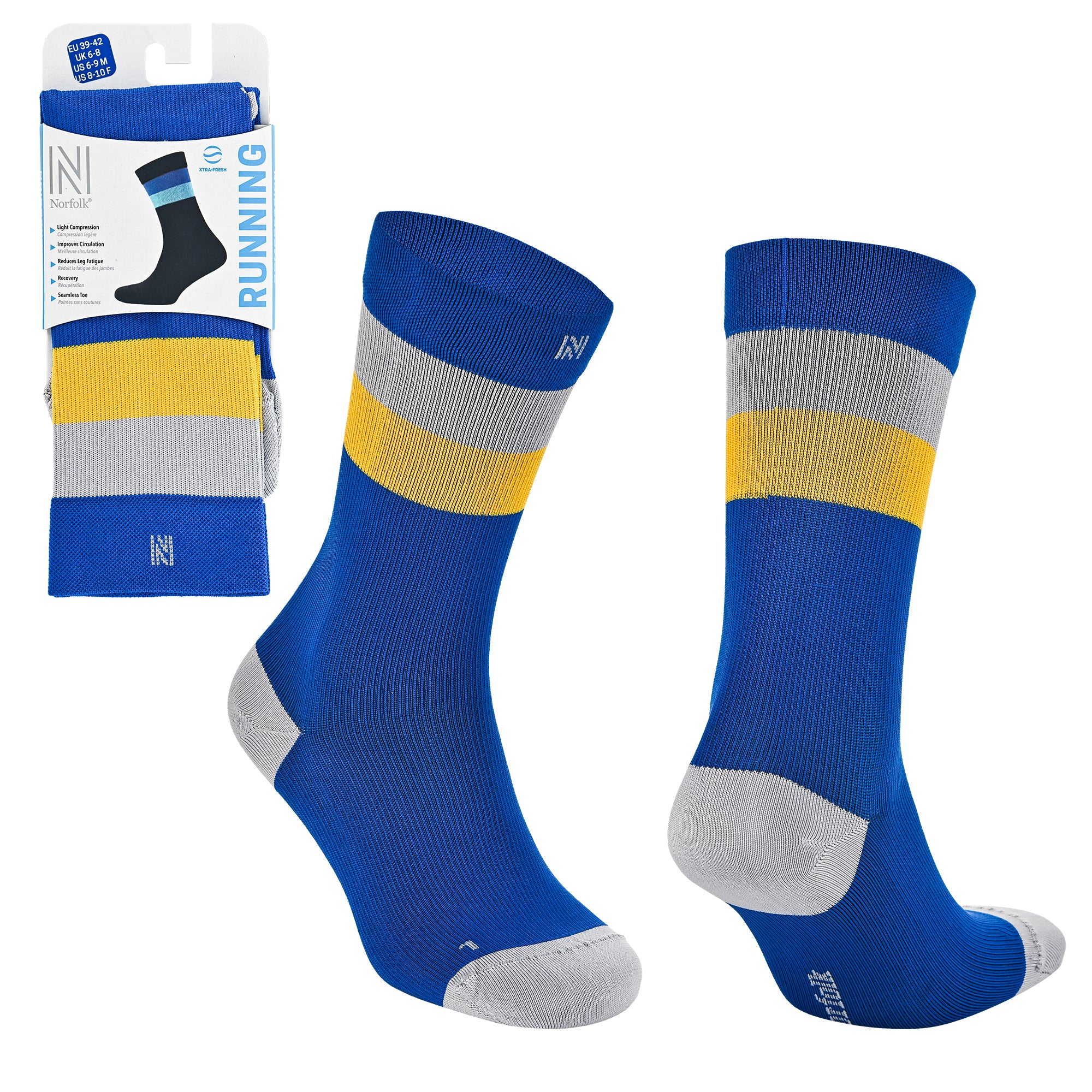 SEVILLA Crew Gelişmiş Nem Kontrollü Light Compression Profesyonel Koşu Çorabı - Lacivert/Sarı - 4