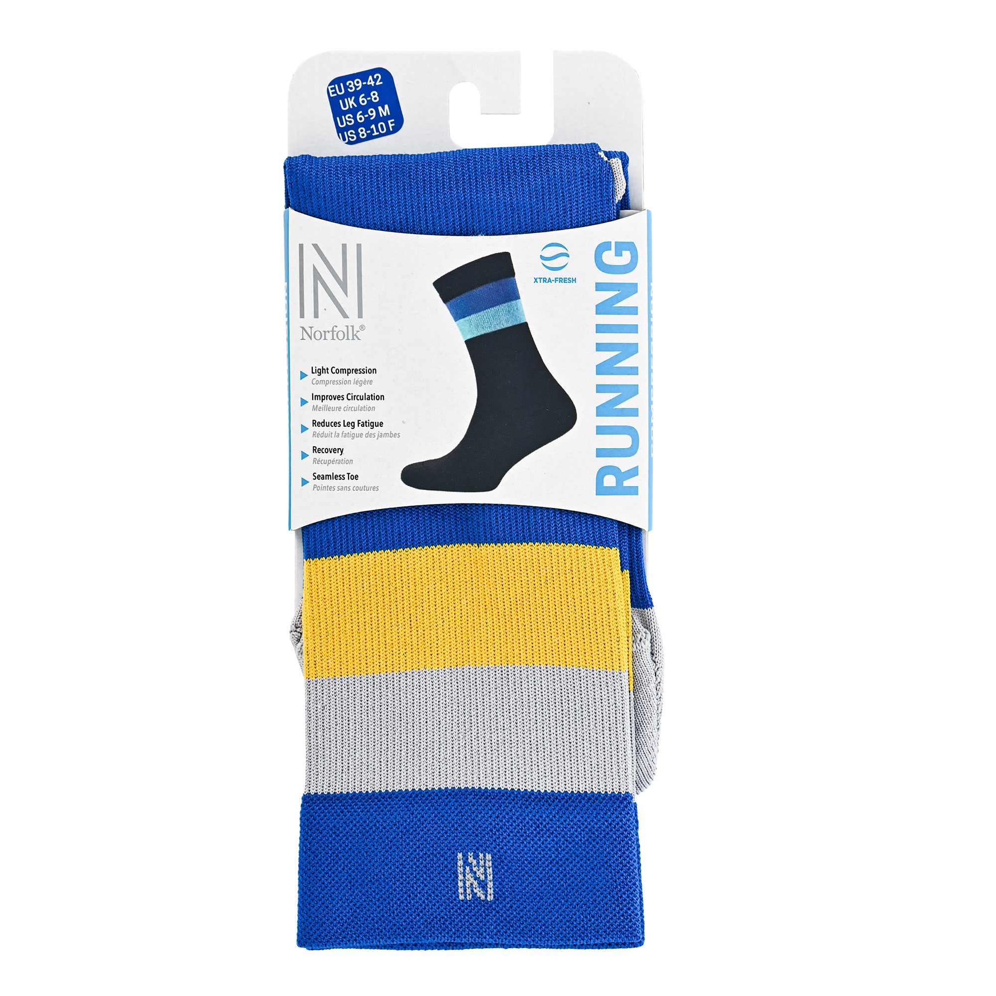 SEVILLA Crew Gelişmiş Nem Kontrollü Light Compression Profesyonel Koşu Çorabı - Lacivert/Sarı - 11
