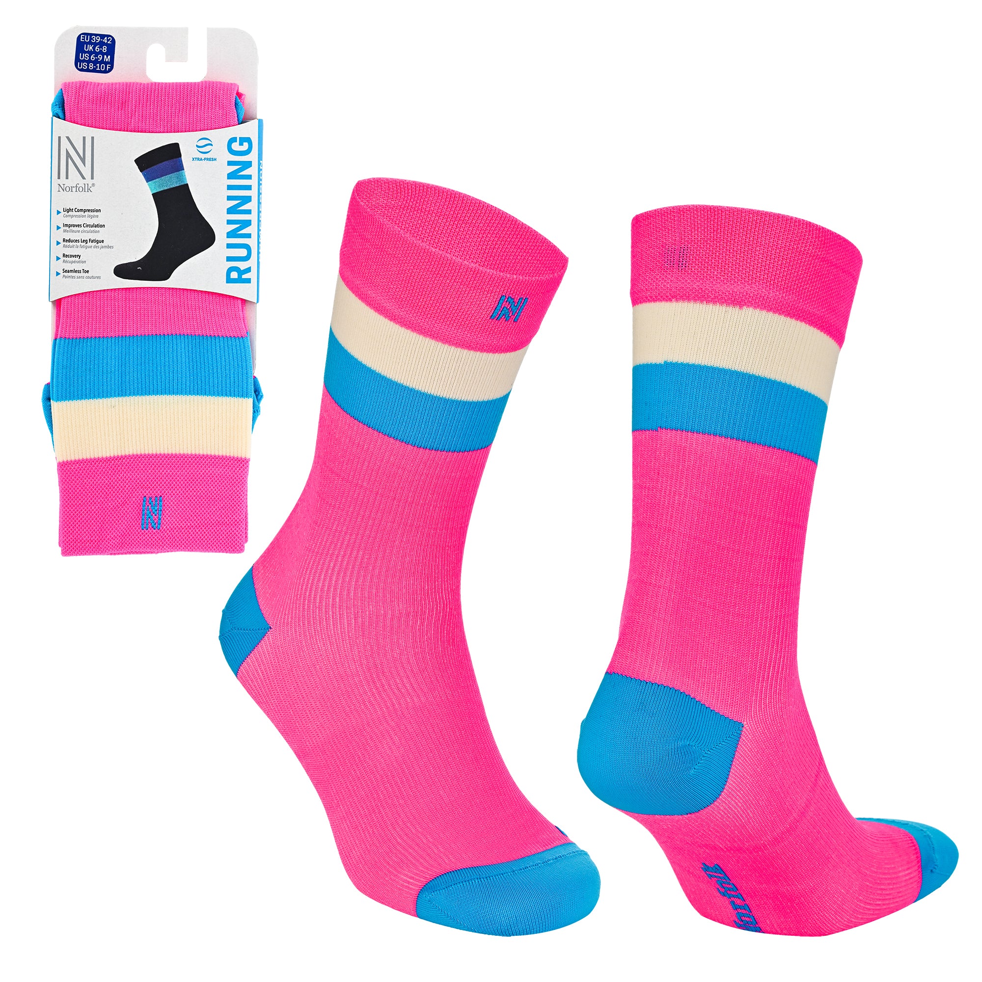 SEVILLA Crew Gelişmiş Nem Kontrollü Light Compression Profesyonel Koşu Çorabı - Pembe - 4