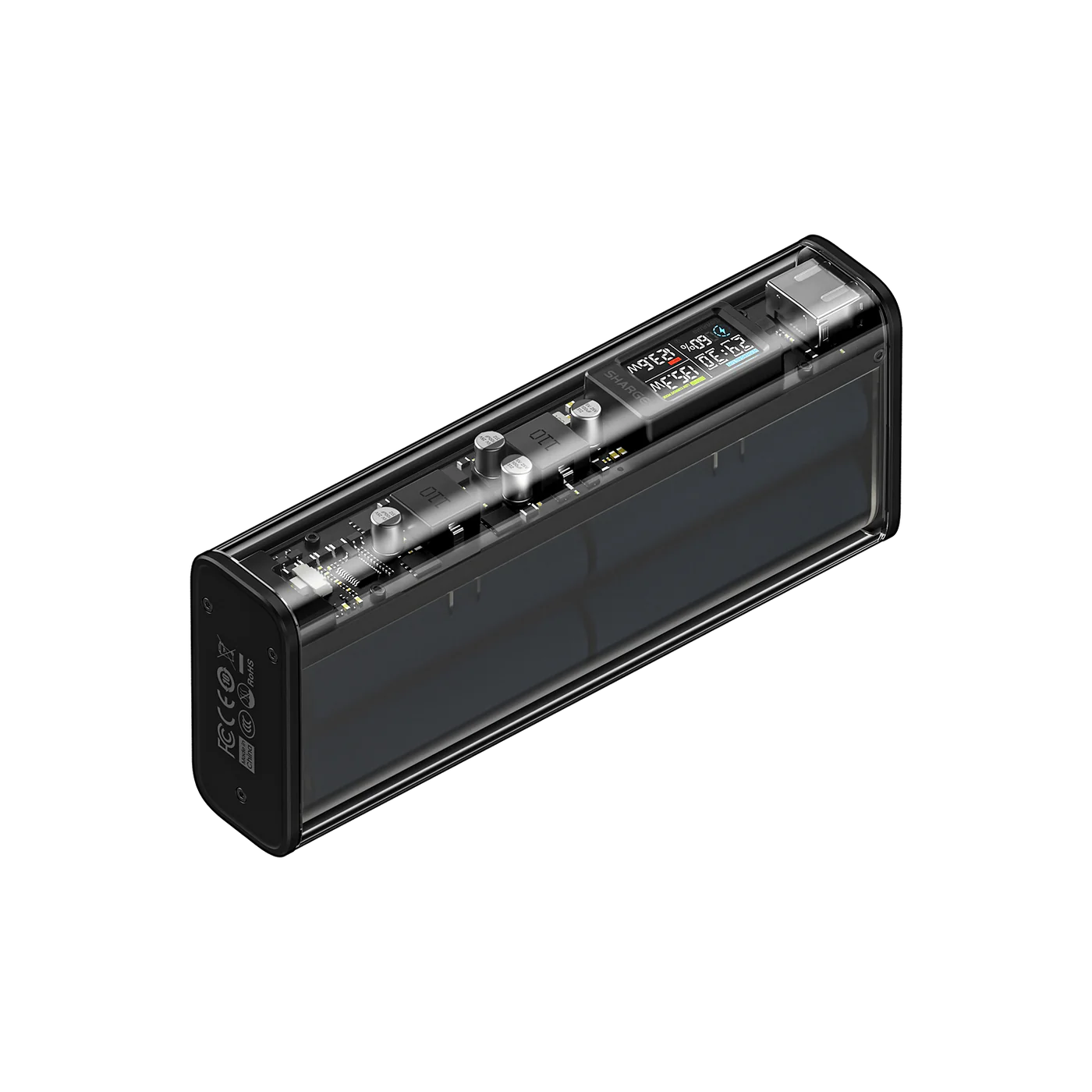 Sharge 140W - Yüksek Güçlü ve Şeffaf Tasarımlı Powerbank Siyah - 3