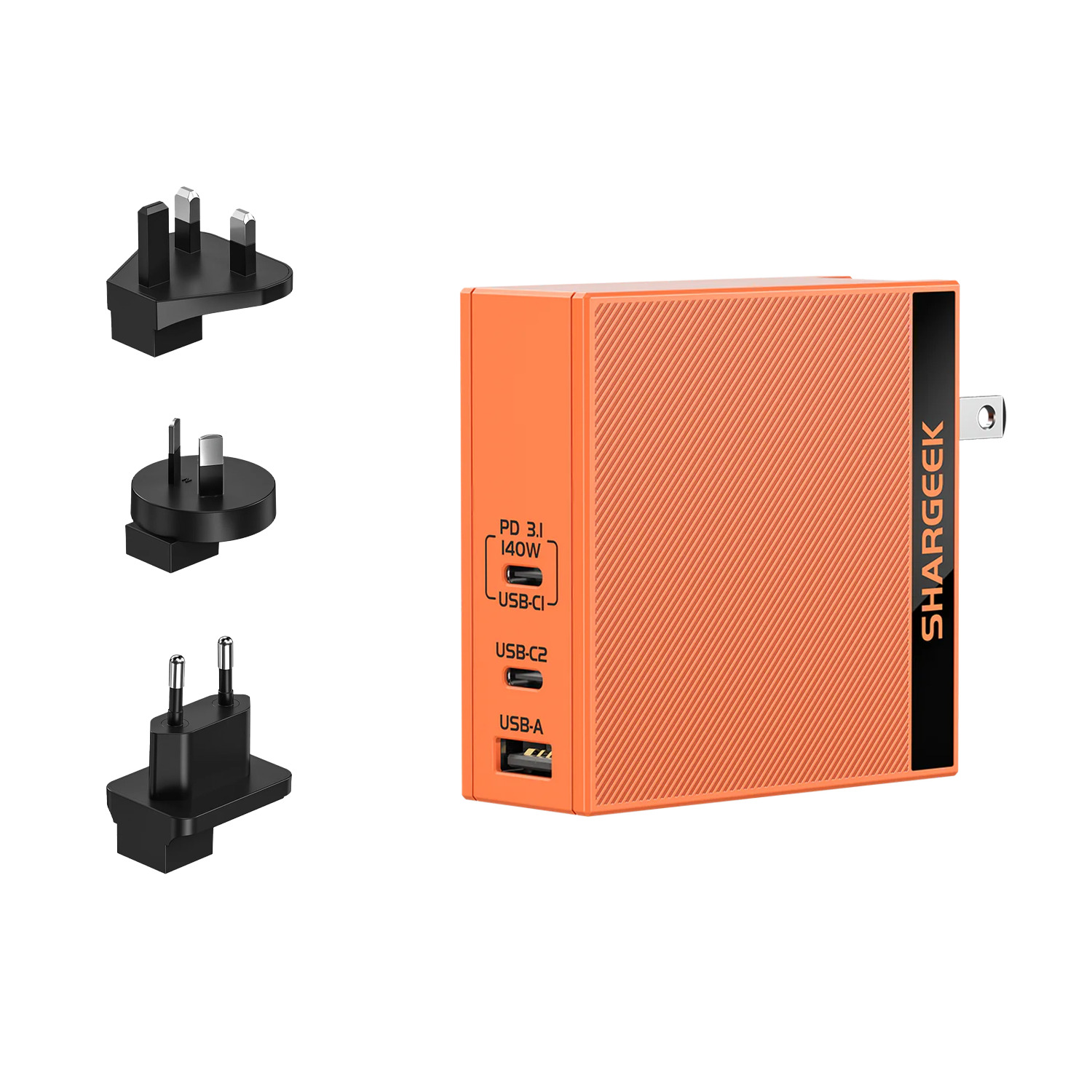Sharge S140 - 140W PD3.1 GaN Hızlı Şarj Cihazı Turuncu