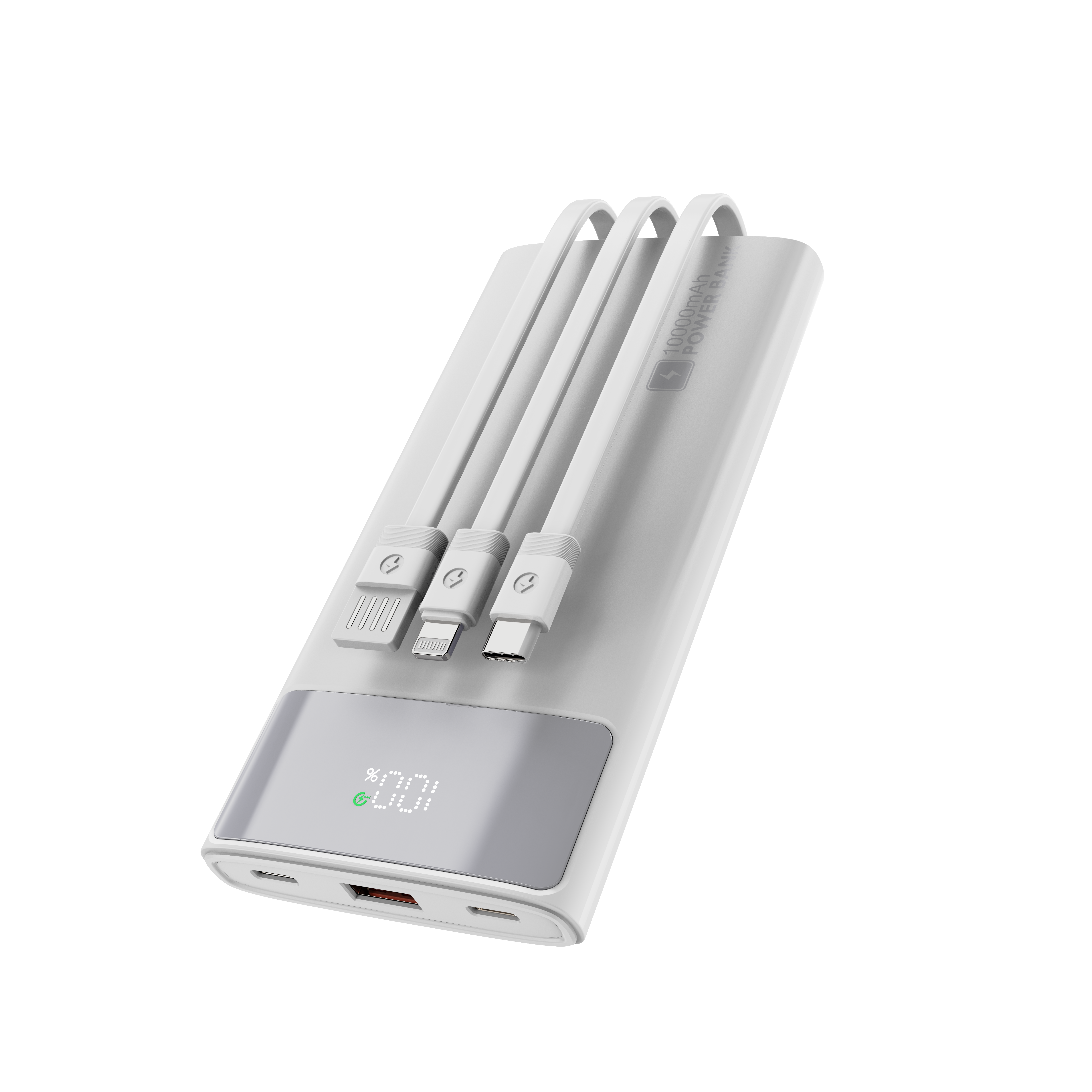 SHAZA 10.000 Mah 22.5W Kendinden Kablolu Taşınabilir Şarj Cihazı Beyaz