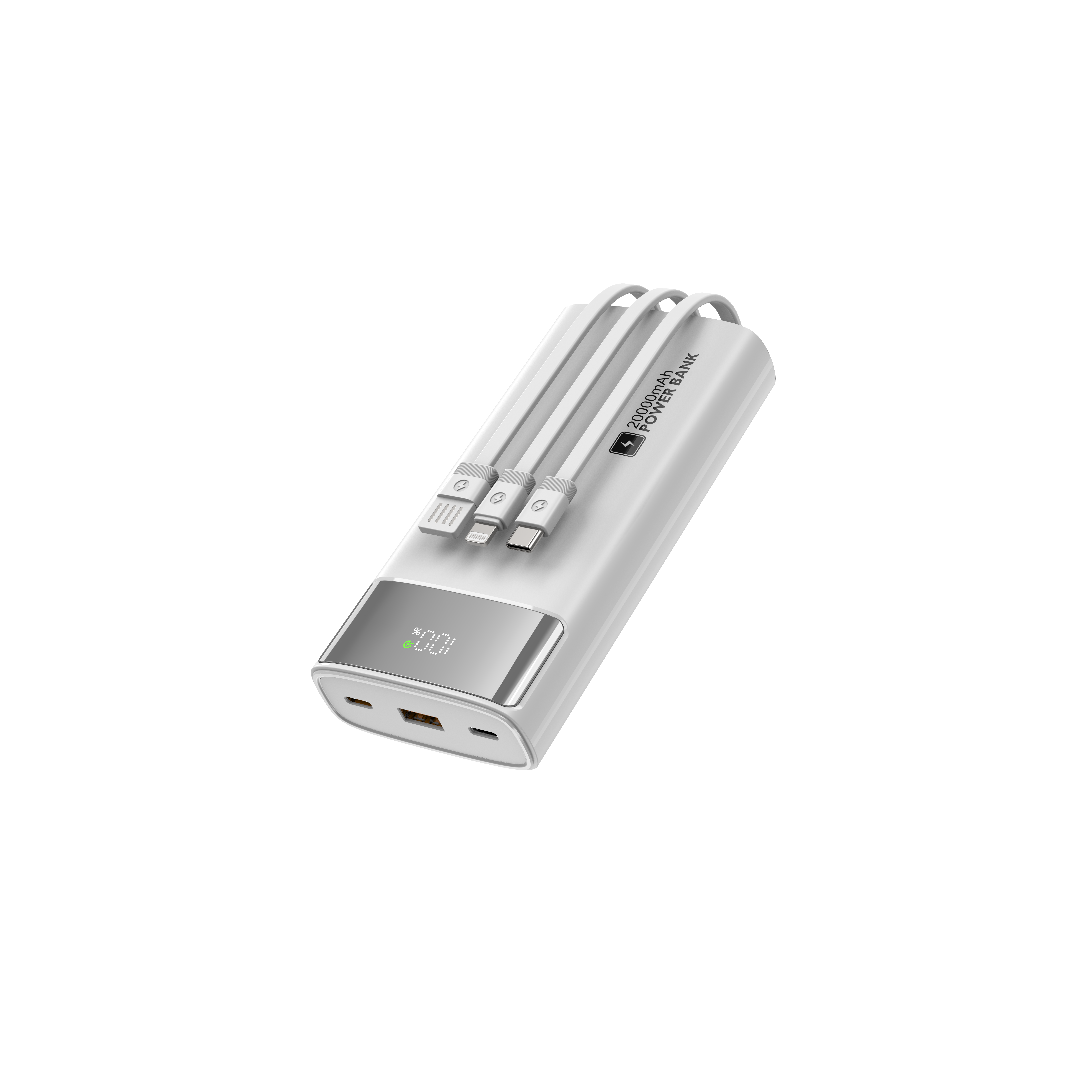 SHAZA 20.000 Mah 22.5W Kendinden Kablolu Taşınabilir Şarj Cihazı Beyaz
