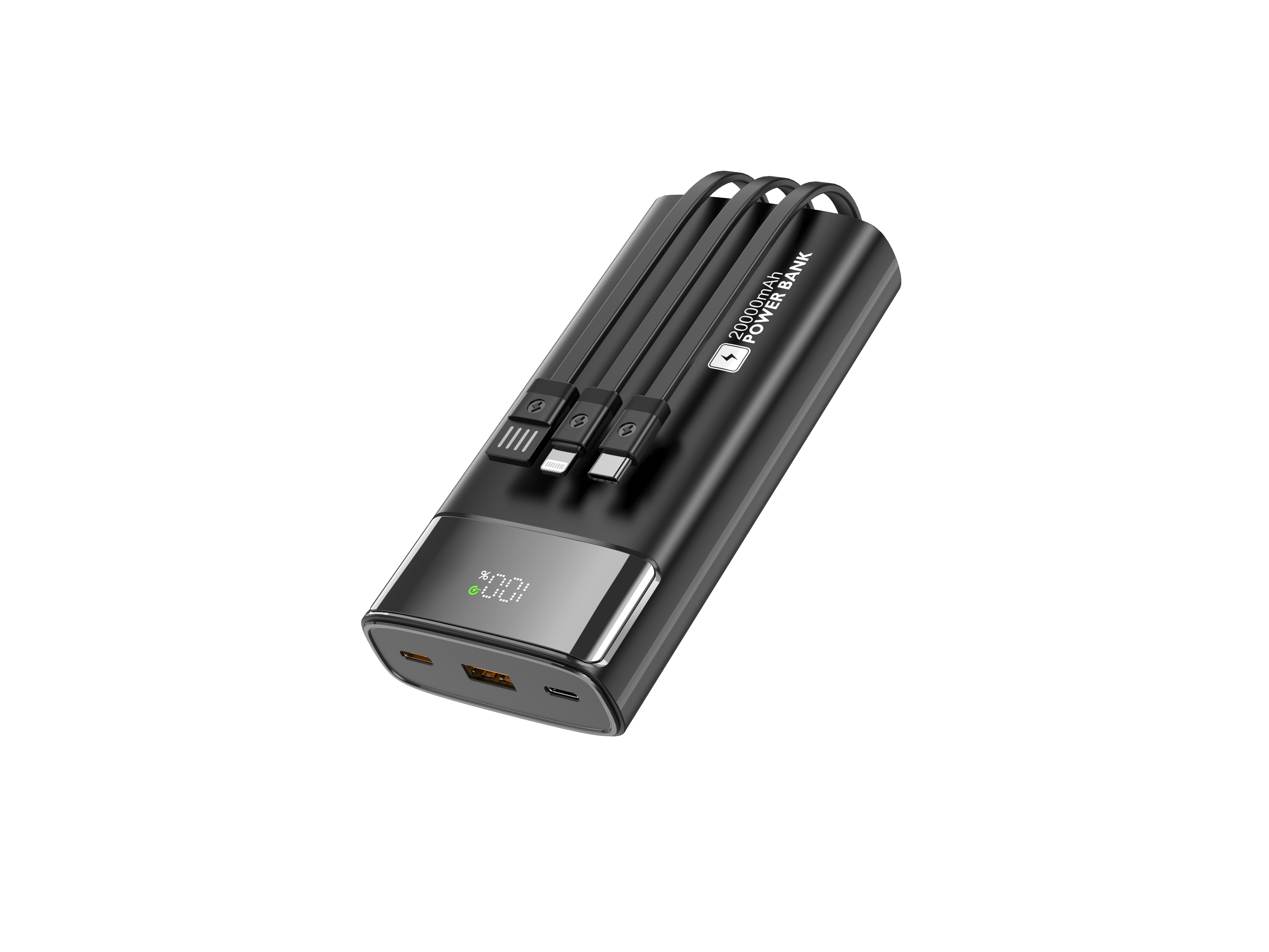 SHAZA 20.000 Mah 22.5W Kendinden Kablolu Taşınabilir Şarj Cihazı Siyah - 2