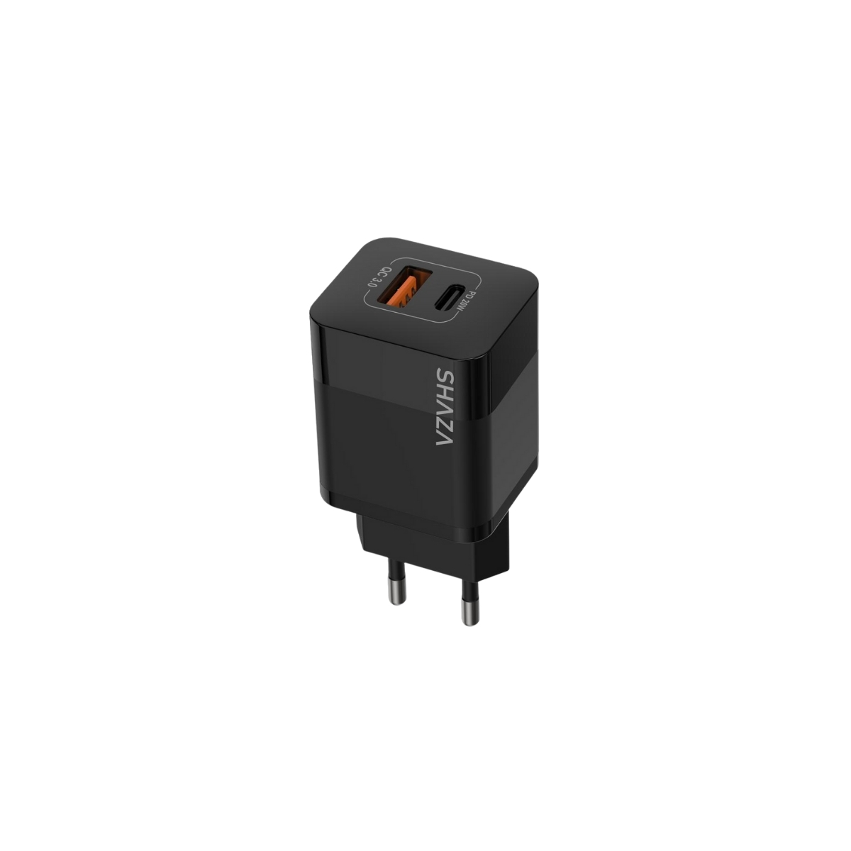 SHAZA Çift Çıkışlı Usb QC3.0& Type-C PD Gan 20W Şarj Adaptörü Siyah
