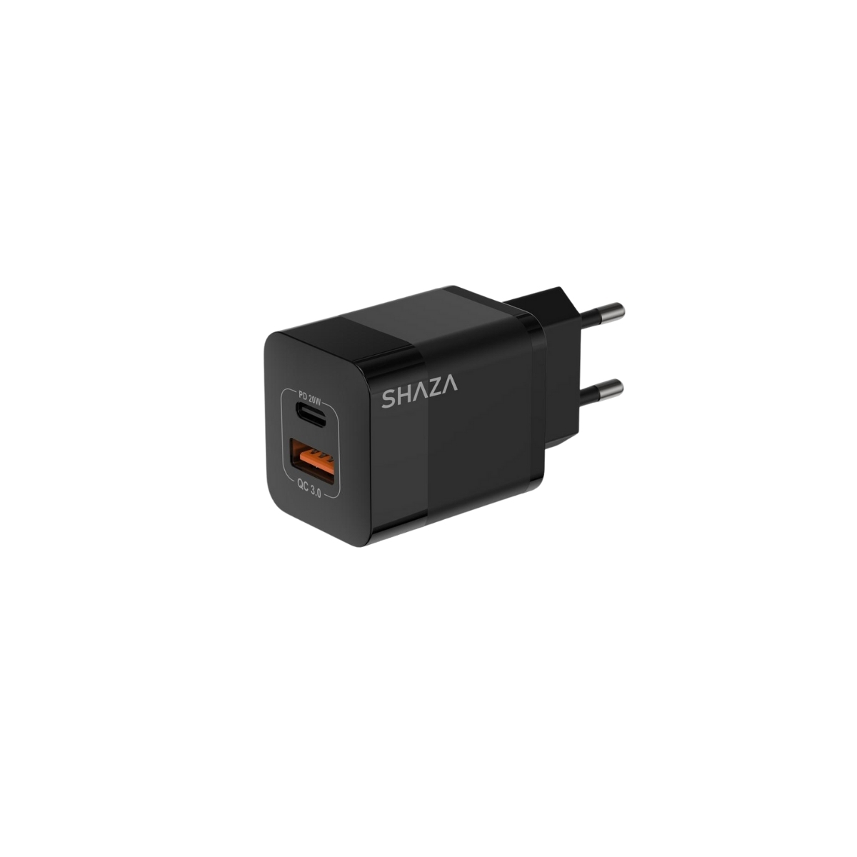 SHAZA Çift Çıkışlı Usb QC3.0& Type-C PD Gan 20W Şarj Adaptörü Siyah - 3