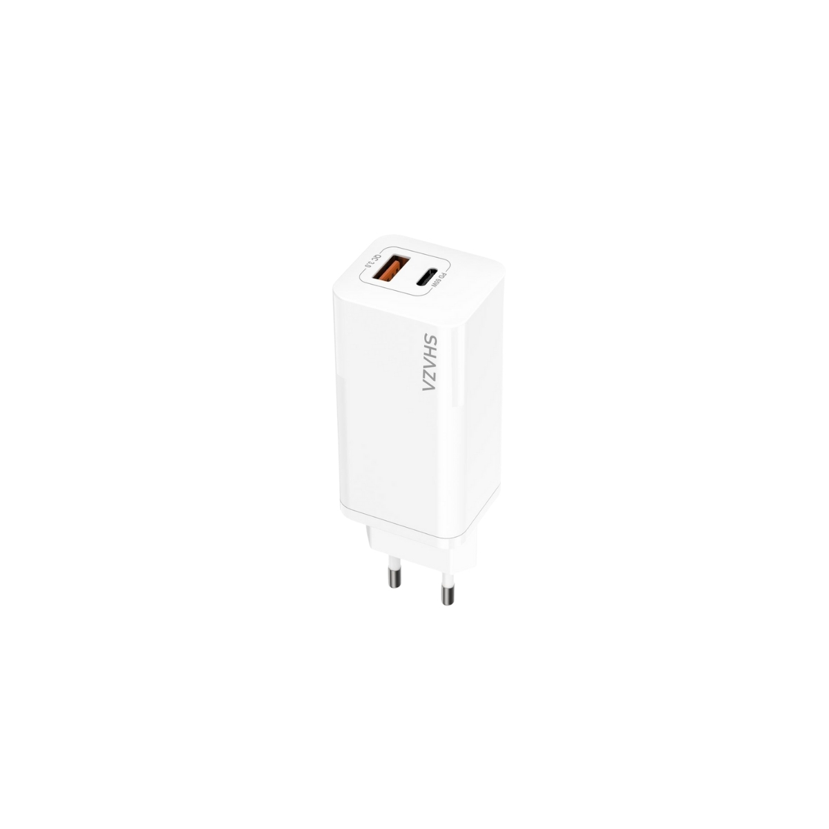 SHAZA Çift Çıkışlı Usb QC3.0& Type-C PD Gan 65W Şarj Adaptörü Beyaz